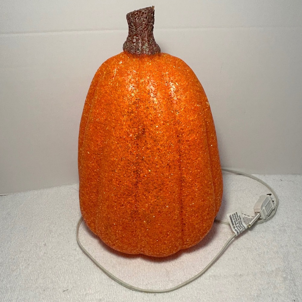 Vintage Kmart Halloween Melted Plastic Popcorn Pumpkin Jack-O-Lantern Light 12" - Picture 2 of 10